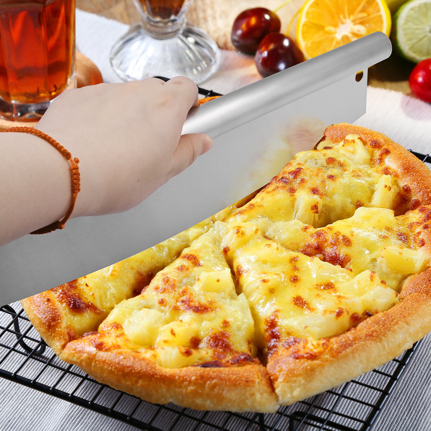 Double Roll Pizza Stainless Steel Knife Pasta Cutter Round Lace